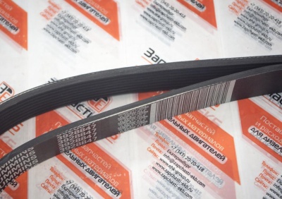 3289481 Ремень поликлиновый привода водяного насоса BELT V RIBBED для Cummins M11 Взаимозаменяемые номера: 3289481, 3928847